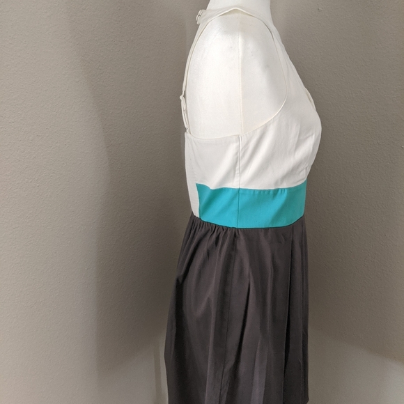 Color Block Sleeveless Dress ⚪💧🐘Size 6 - Picture 6 of 14